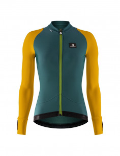 MAILLOT MANGA LARGA TÉRMICO KALU HYDROREP VERDE OSCURO/MOSTAZA